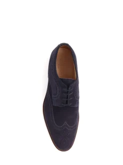 Jones Bootmaker Blue Longwood Suede Derby Brogues