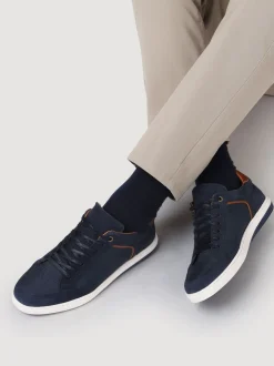 Jones Bootmaker Blue San Diego Leather Trainers