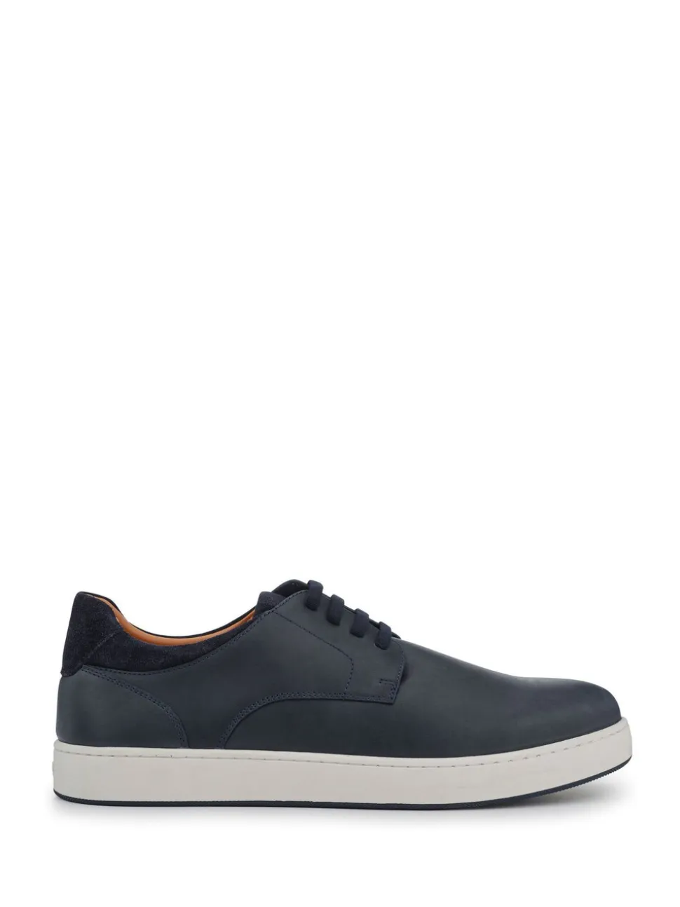Jones Bootmaker Blue Stevenage Wide Fit Leather Trainers