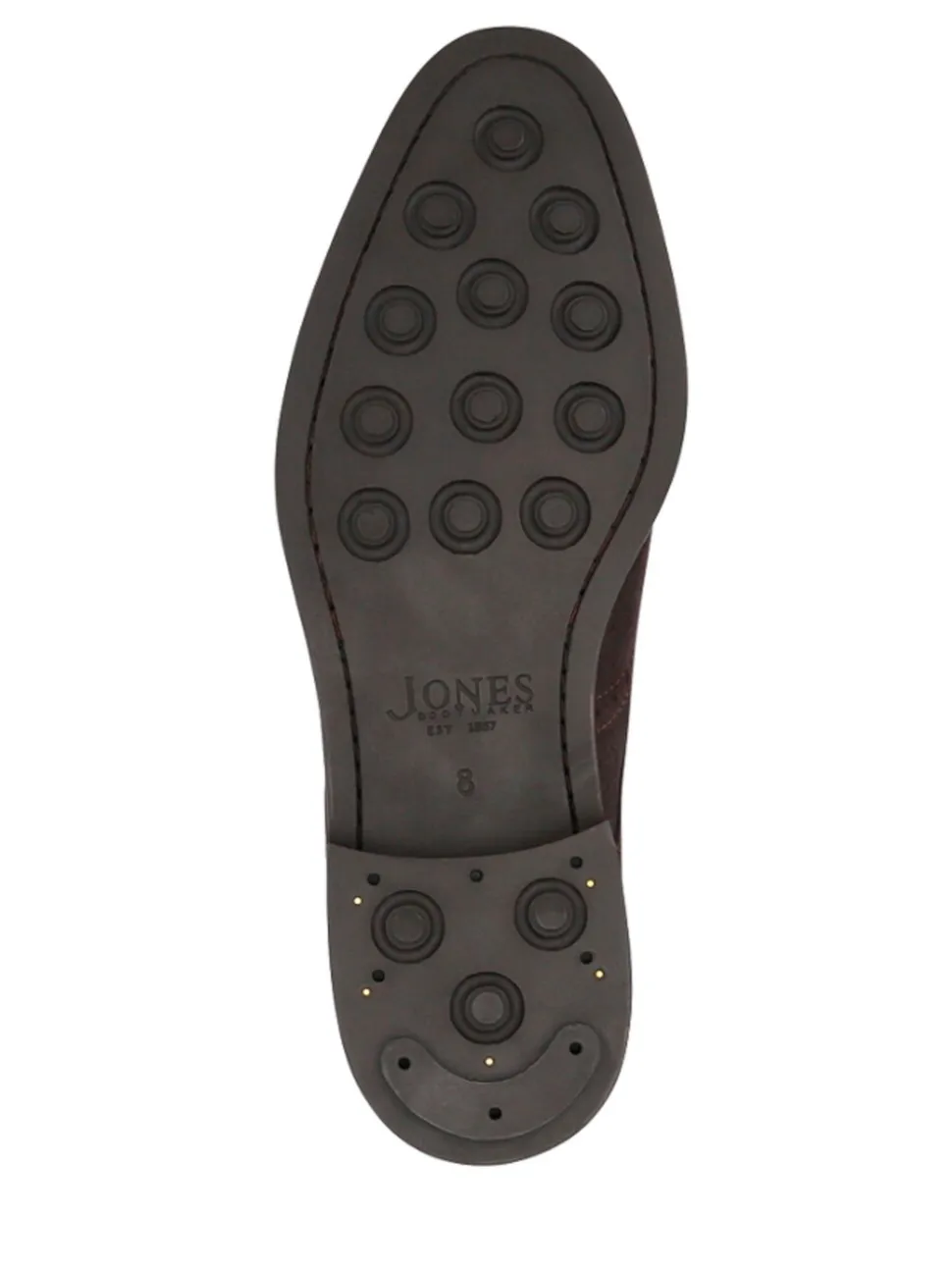 Jones Bootmaker Brown Chrome Longwood Suede Derby Brogues