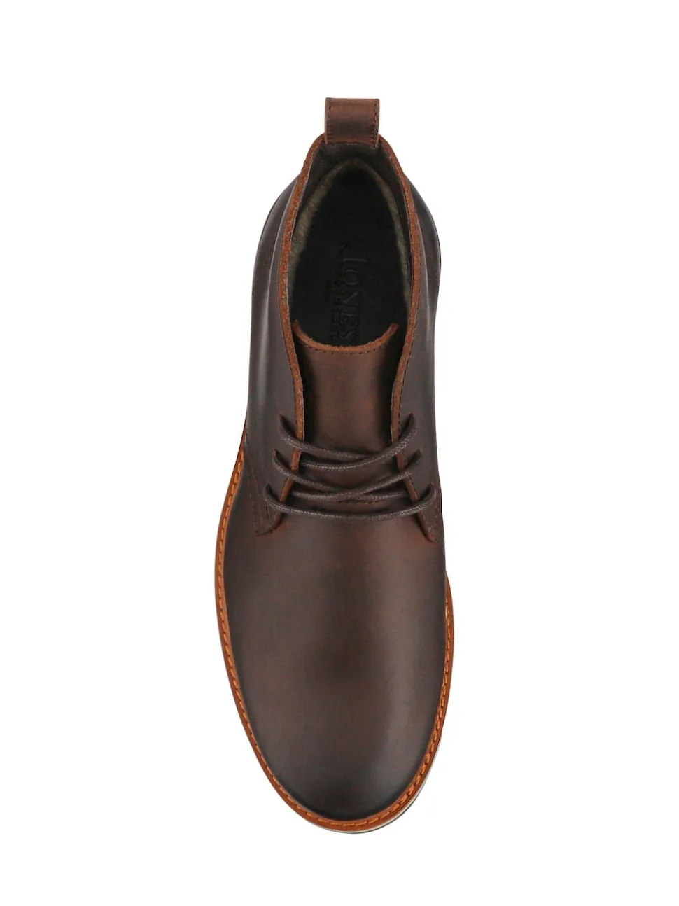 Jones Bootmaker Brown Darrel Grippy Leather Ankle Boots