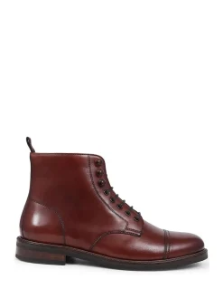 Jones Bootmaker Brown Finch Leather Lace-Up Boots