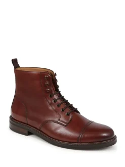 Jones Bootmaker Brown Finch Leather Lace-Up Boots