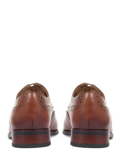 Jones Bootmaker Brown Mens Manning Wide Fit Brogues Shoes