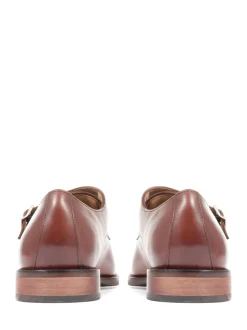 Jones Bootmaker Brown Nathaniel Leather Double Monk Shoes