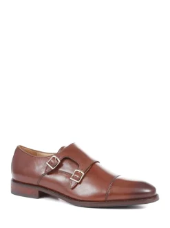 Jones Bootmaker Brown Nathaniel Leather Double Monk Shoes