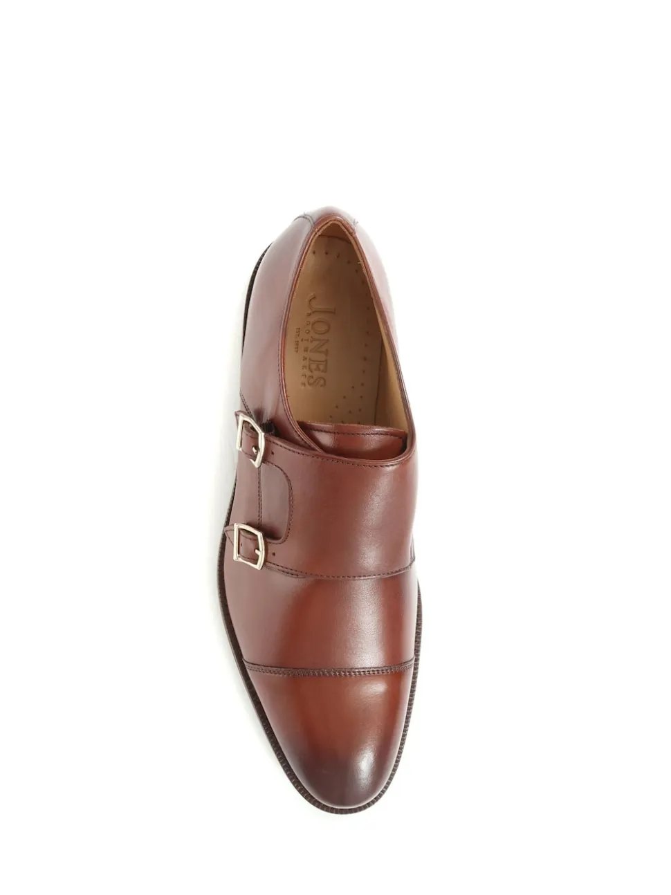 Jones Bootmaker Brown Nathaniel Leather Double Monk Shoes