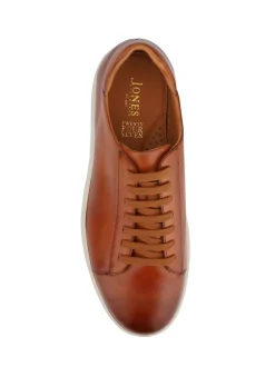 Jones Bootmaker Brown Simone Wide-Fit Leather Trainers