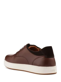 Jones Bootmaker Brown Stevenage Wide Fit Leather Trainers