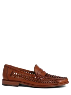 Jones Bootmaker Chocolate Brown Riverside Woven Leather Loafers
