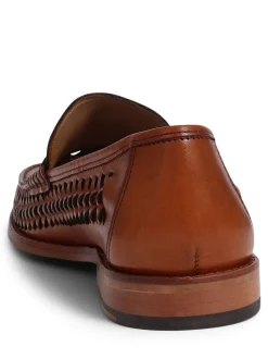 Jones Bootmaker Chocolate Brown Riverside Woven Leather Loafers