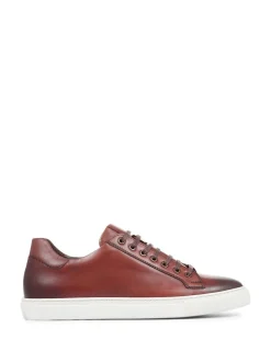 Jones Bootmaker Cognac Brown Simon Leather Mens Trainers