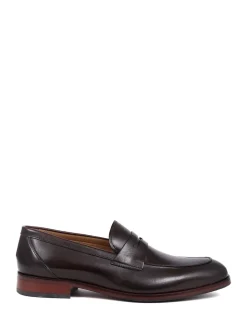 Jones Bootmaker Dark Brown Leather Penny Loafers