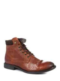 Jones Bootmaker Dark Tan Docklands Leather Lace Up Boots