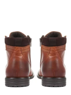 Jones Bootmaker Dark Tan Docklands Leather Lace Up Boots