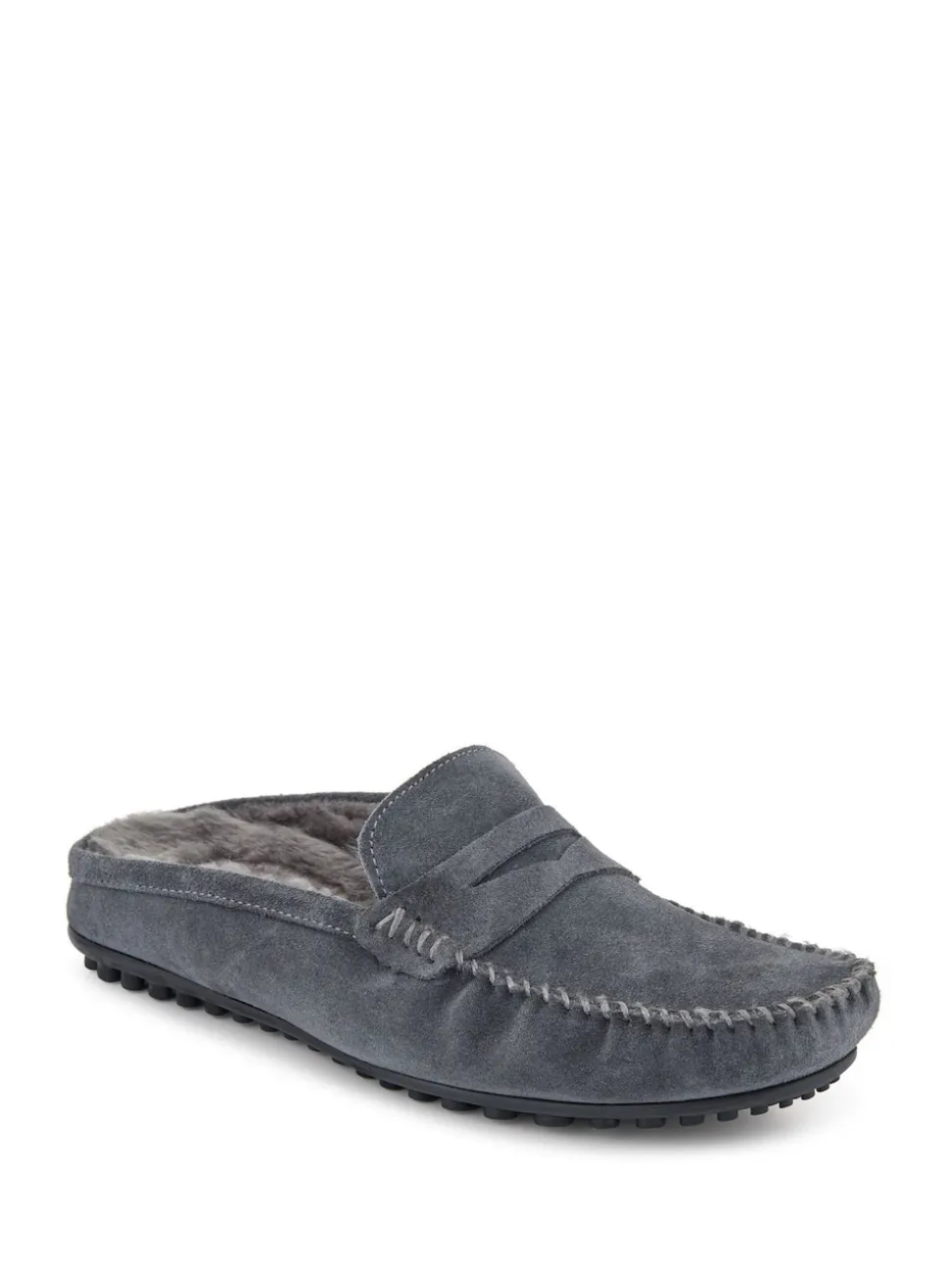 Jones Bootmaker Grey Zap Leather Mule Slippers