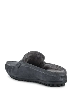 Jones Bootmaker Grey Zap Leather Mule Slippers
