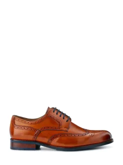Jones Bootmaker Natural Mens Manning Wide Fit Brogues Shoes