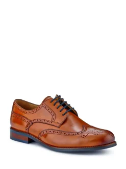 Jones Bootmaker Natural Mens Manning Wide Fit Brogues Shoes