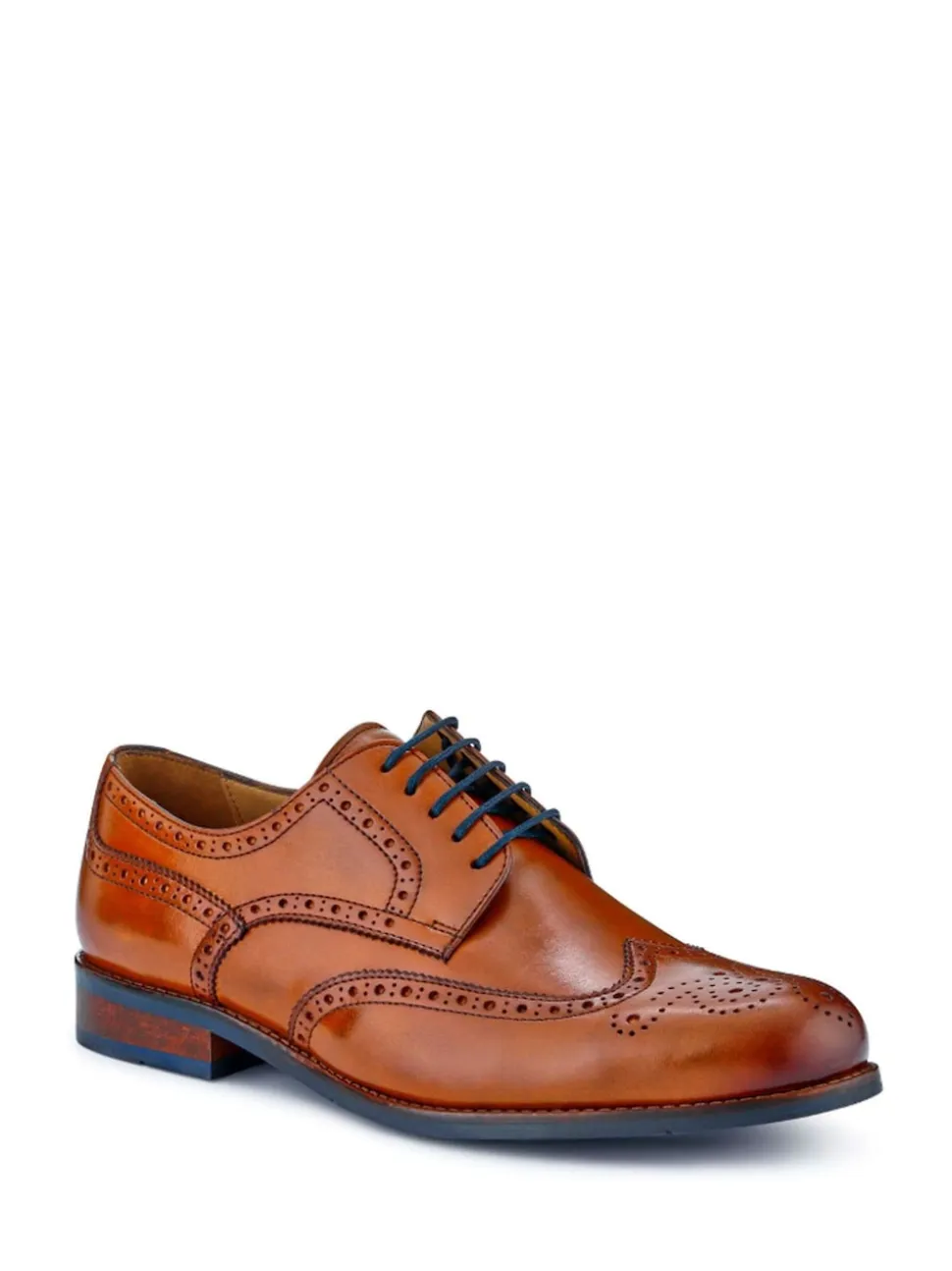 Jones Bootmaker Natural Mens Manning Wide Fit Brogues Shoes