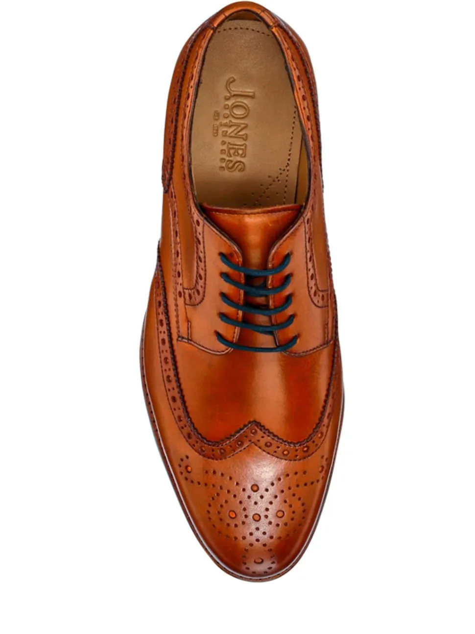Jones Bootmaker Natural Mens Manning Wide Fit Brogues Shoes