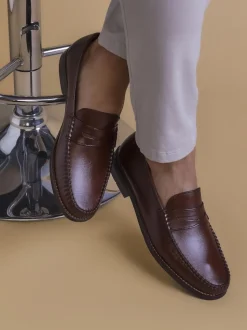 Jones Bootmaker Natural Quennell Leather Penny Loafers