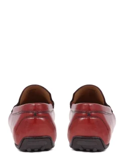 Jones Bootmaker Red Paterson Leather Moccasin Loafers