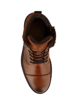 Jones Bootmaker Tan Dusseldorf Leather Lace-Up Boots
