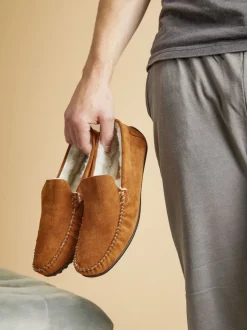Jones Bootmaker Tan Zain Suede Slippers