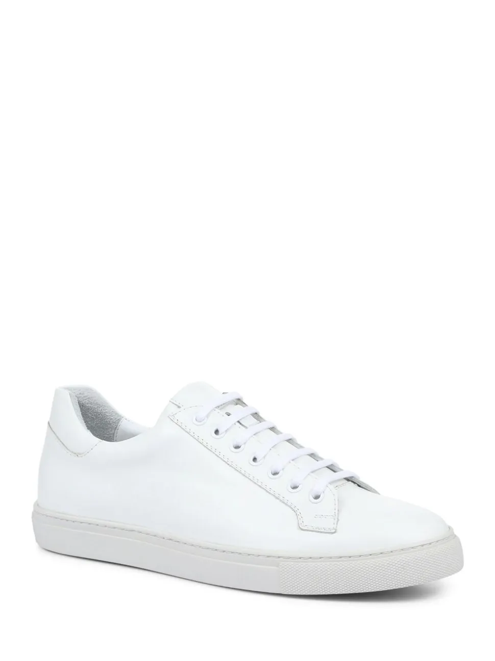 Jones Bootmaker White Regular Fit Mens Simon Leather Trainers