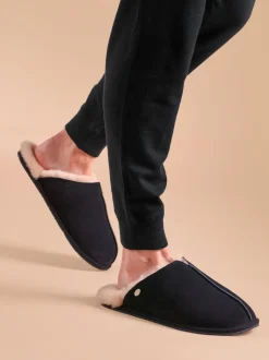 Just Sheepskin Blue Mens Jude Sheepskin Slipper