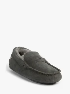 Just Sheepskin Mens Grey Quentin Sheepskin Slippers