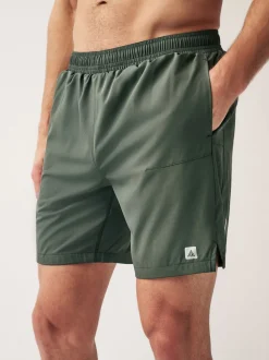 Khaki Green 7 Inch Active Gym Sports Shorts