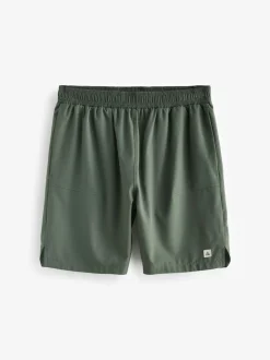 Khaki Green 7 Inch Active Gym Sports Shorts