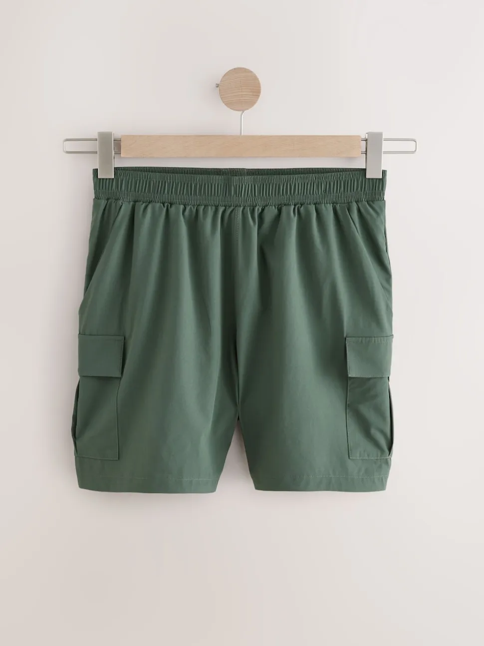 Khaki Green Active Cargo Gym Training Shorts