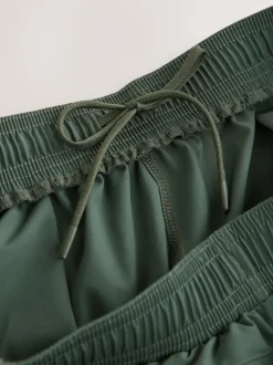 Khaki Green Active Cargo Gym Training Shorts
