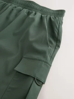 Khaki Green Active Cargo Gym Training Shorts