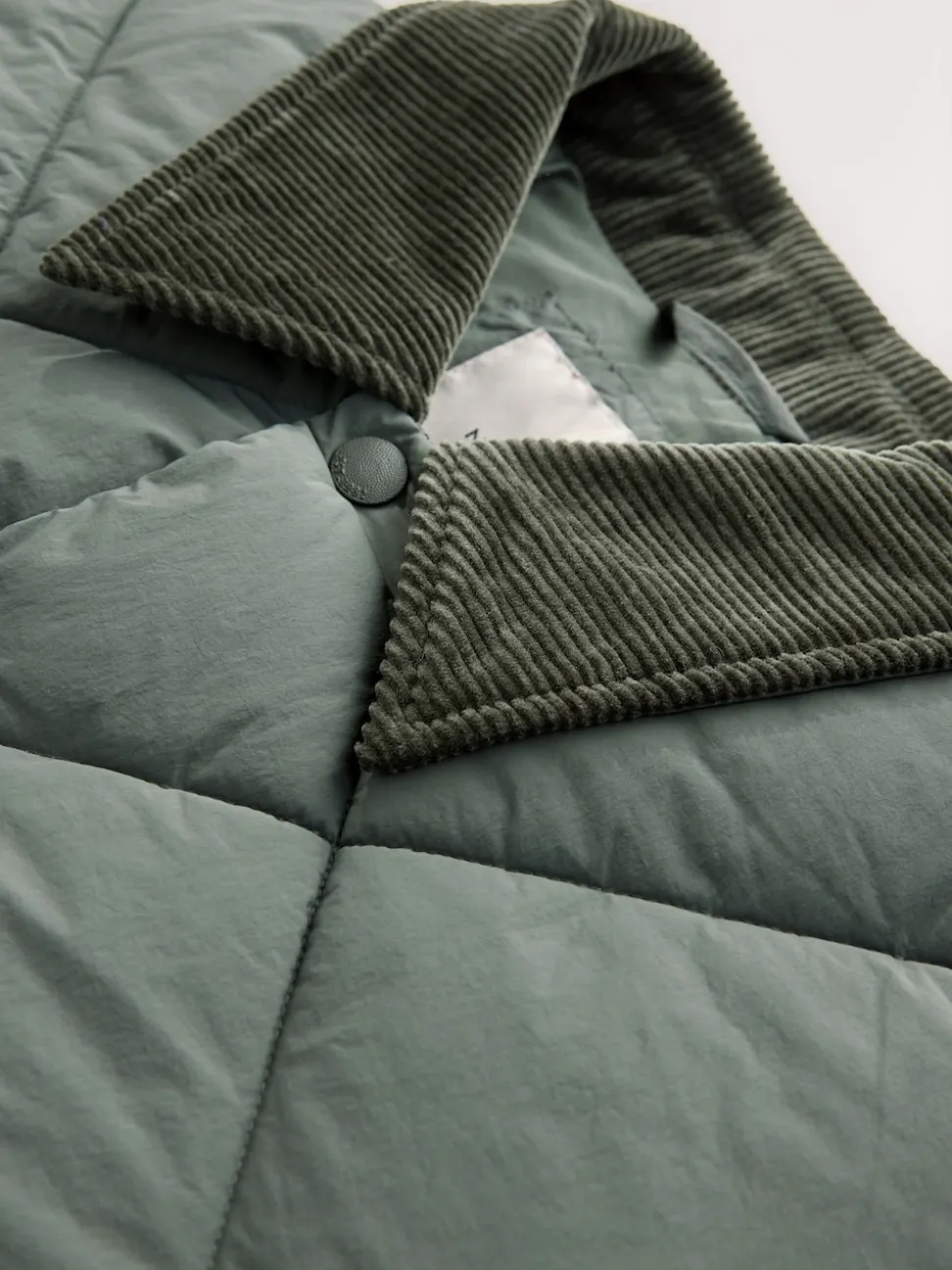 Khaki Green Diamond Quilted Padded Jacket