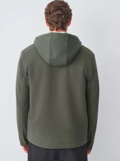 Khaki Green Hooded Borg Fleece Lined Shacket