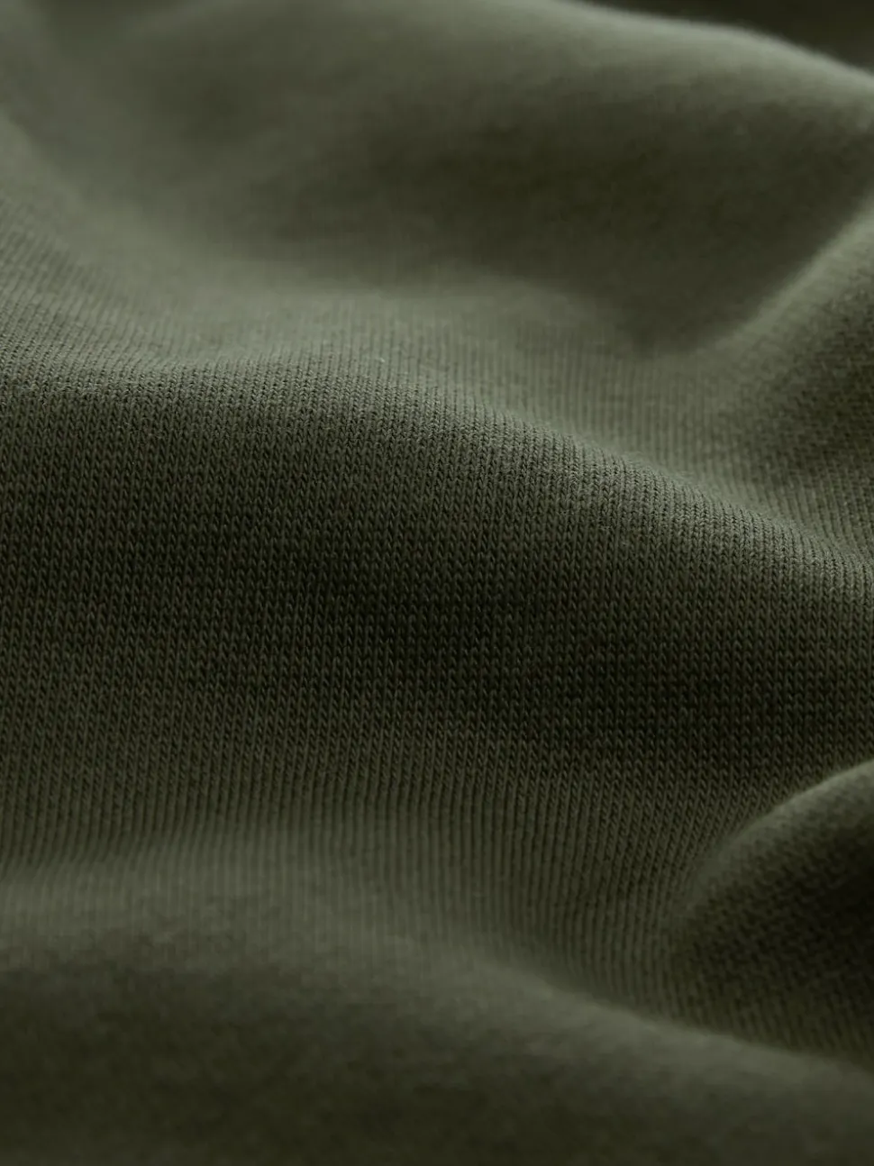 Khaki Green Regular Fit Heavyweight Cotton Rich Jersey Hoodie