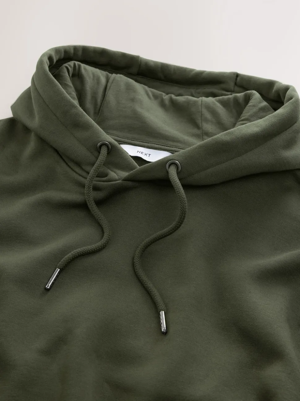 Khaki Green Regular Fit Heavyweight Cotton Rich Jersey Hoodie