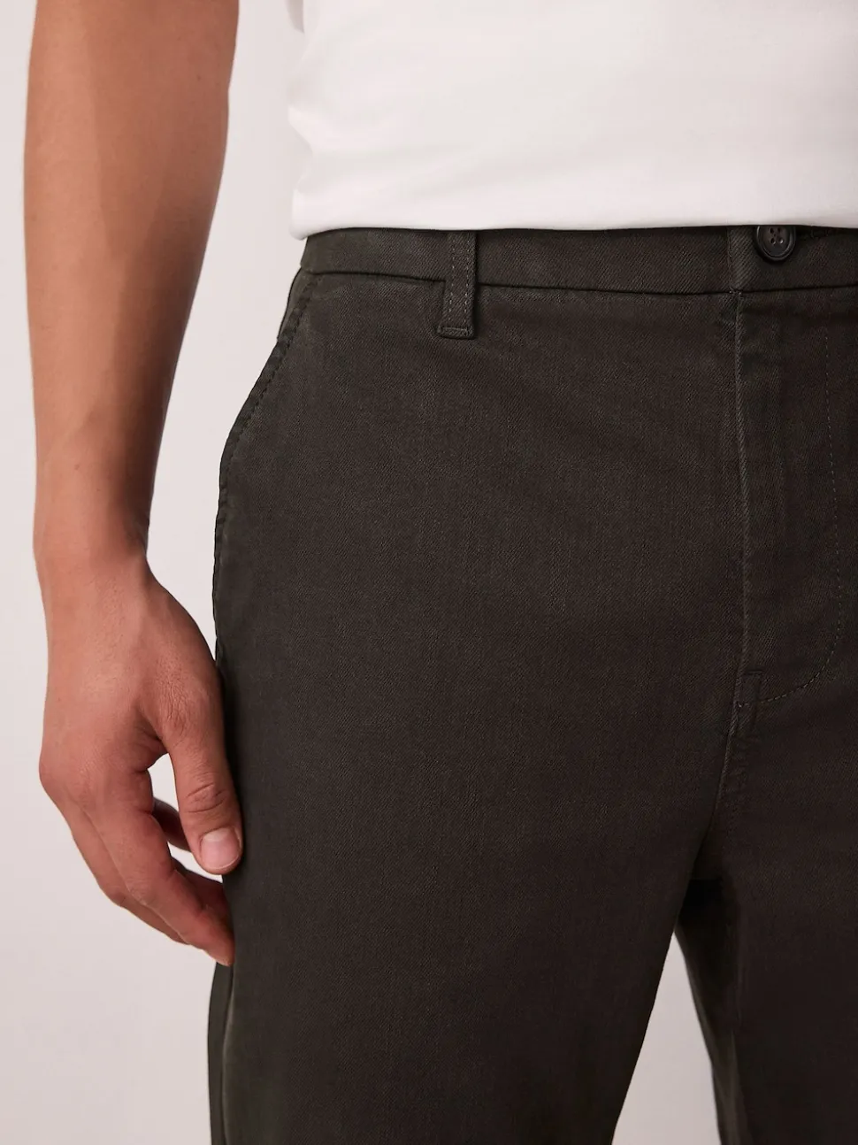 Khaki Green Slim Fit Motionflex Chino Trousers