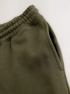 Khaki Green Slim Fit Slim Fit Brushback Heavyweight Joggers