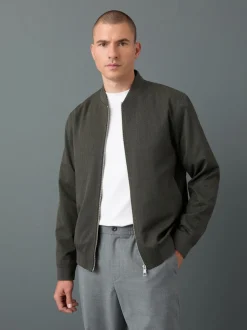 Khaki Green Smart Bomber Jacket