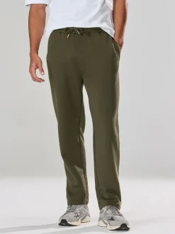 Khaki Green Straight Fit Brushback Heavyweight Joggers