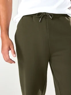 Khaki Green Straight Fit Brushback Heavyweight Joggers