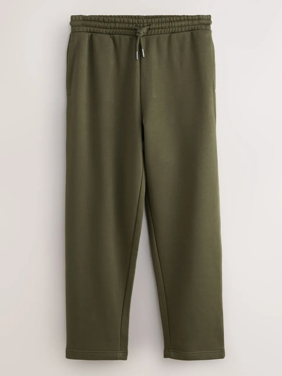 Khaki Green Straight Fit Brushback Heavyweight Joggers