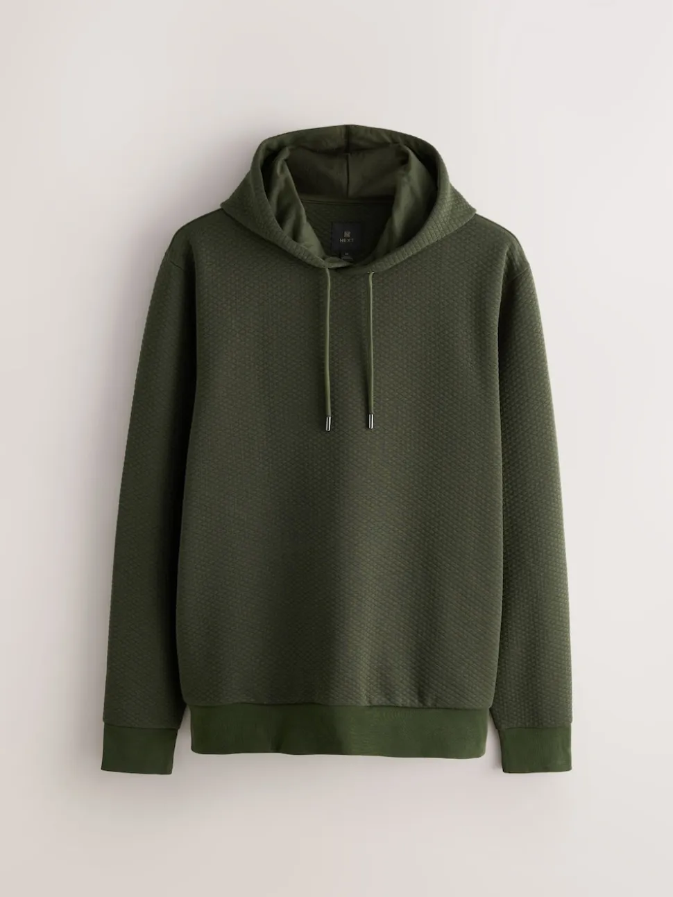 Khaki Green Textured Overhead Hoodie