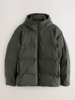 Khaki Green ThermoGen Shower Resistant Puffer Jacket