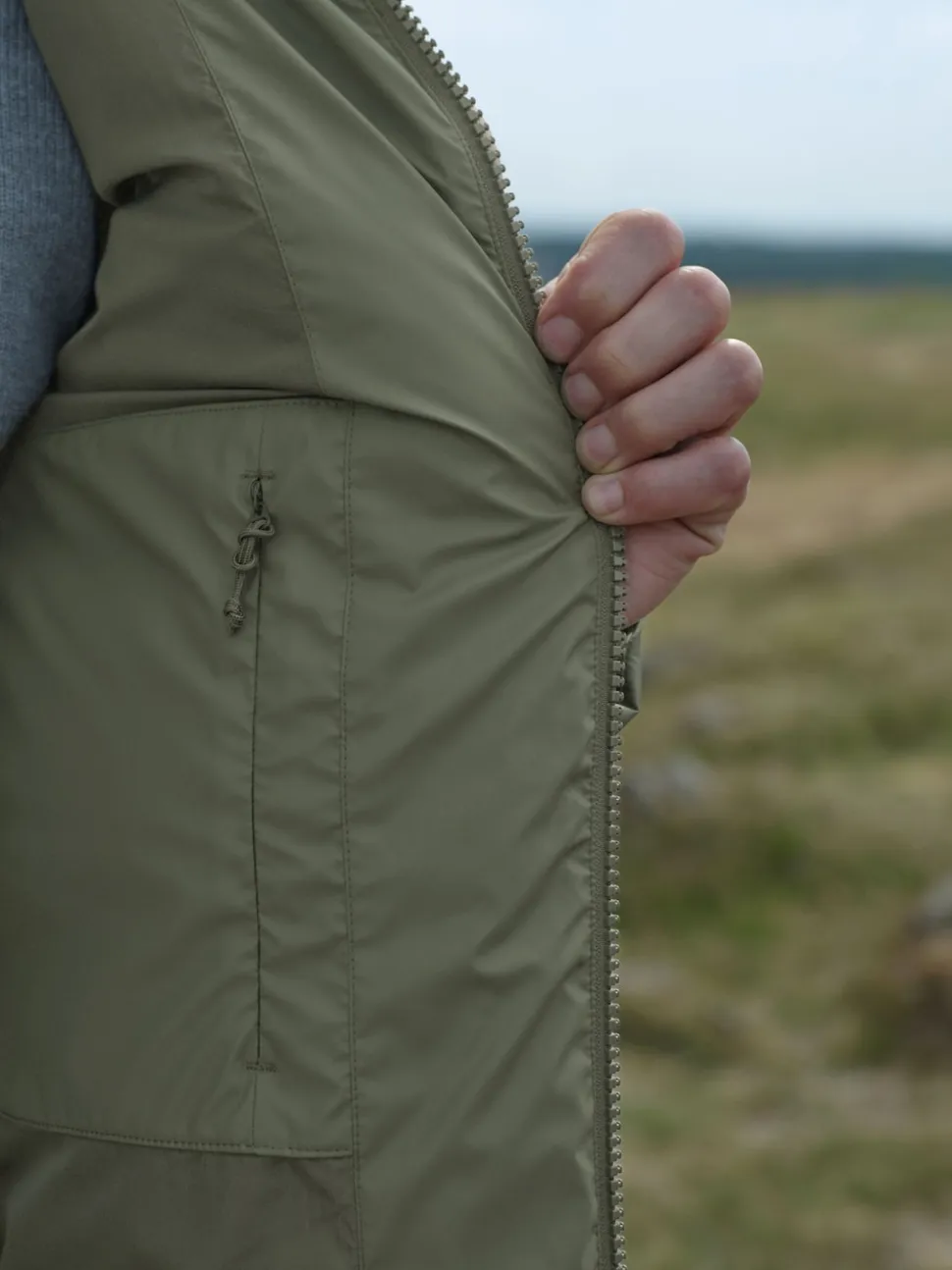 Khaki Green ThermoGen Shower Resistant Rubbersied Puffer Coat